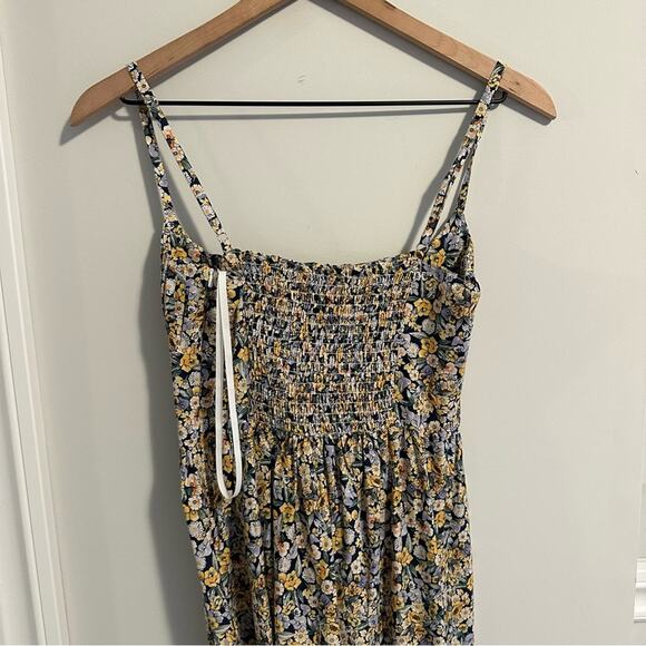 Fame and Partners Blue Yellow Floral Cotton Maxi Dress 2 - Picture 6 of 14
